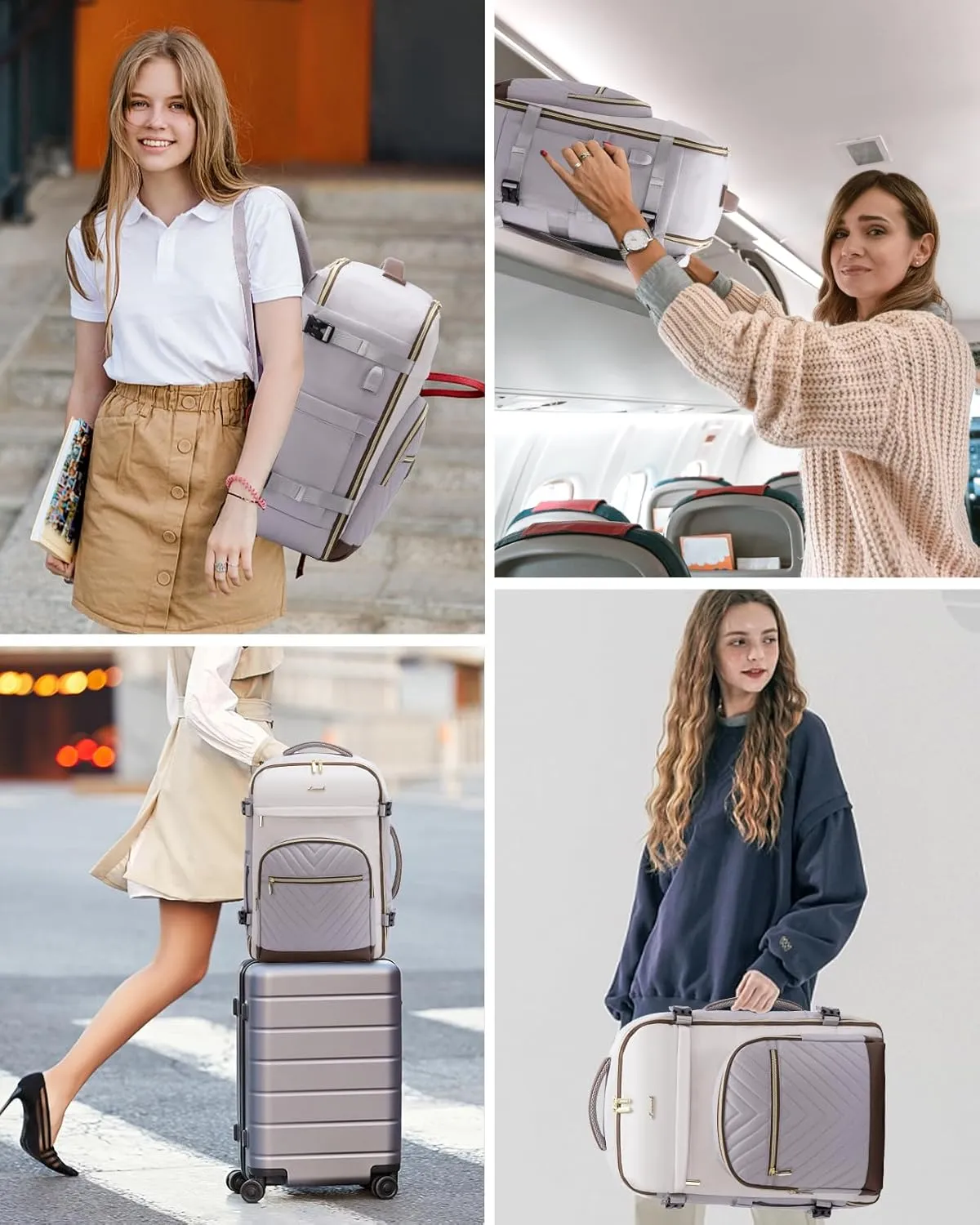 LOVEVOOK Travel Backpack for Women,50L Carry On Backpack for Airplanes,18 Inch Laptop Personal Item Travel Bag,TSA Approved Carry On Luggage,Waterproof Weekender Business Hiking Bag
