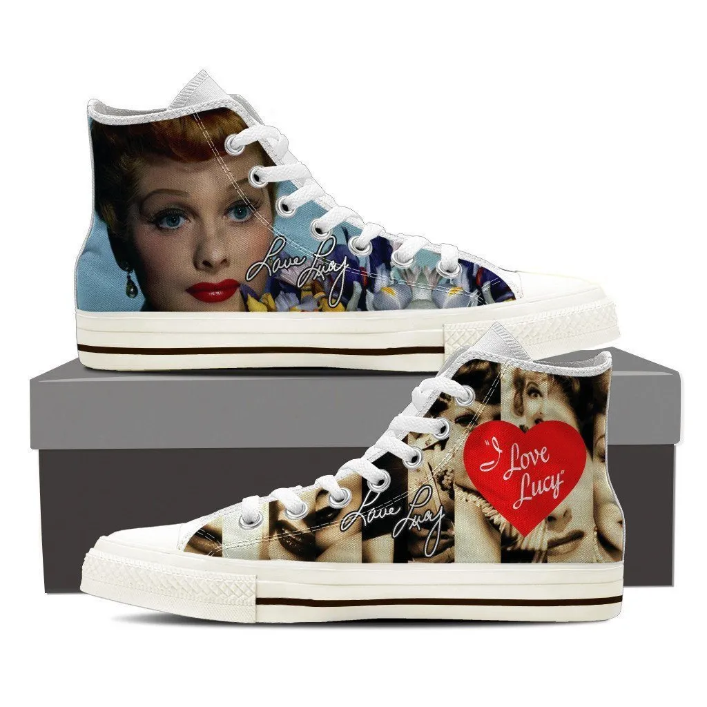 lucille ball ladies high top sneakers
