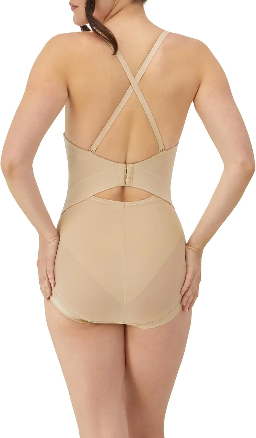 Maidenform Women's Shapewear Tummy Control Bodysuit, Built-In Bra Convertible to Strapless, Ultra Firm Shapewear Bodysuit