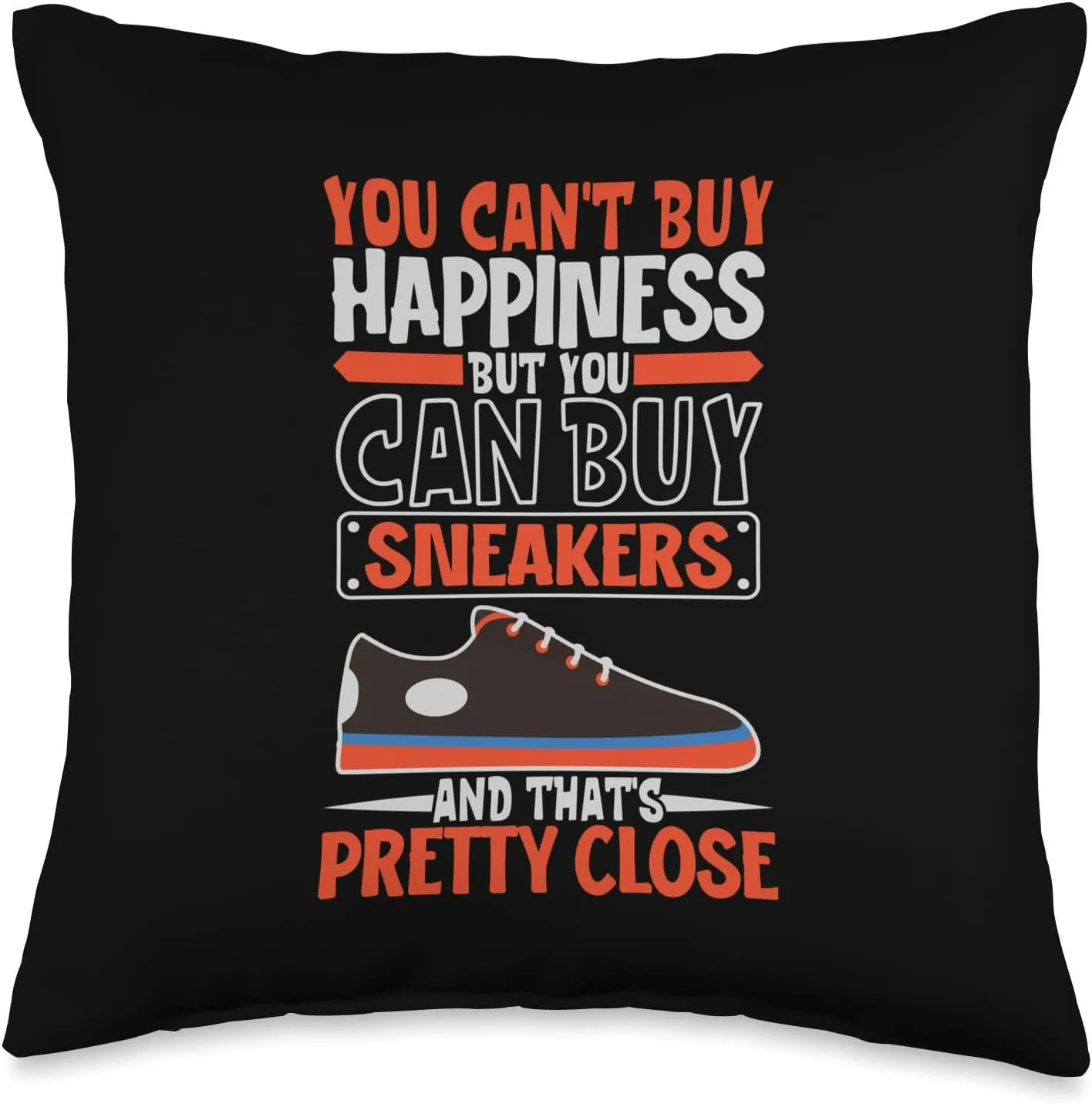 Make Happy-Shoe Collector Throw Pillow, 16x16, Multicolor