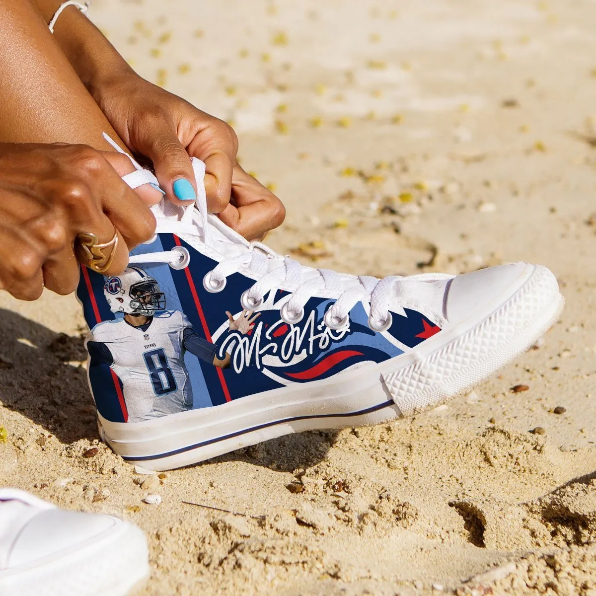 marcus mariota ladies high top sneakers