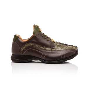 Mauri Flex in Sport Rust / Money Green Mens Exotic Hornback / Nappa Leather Derby Sneakers