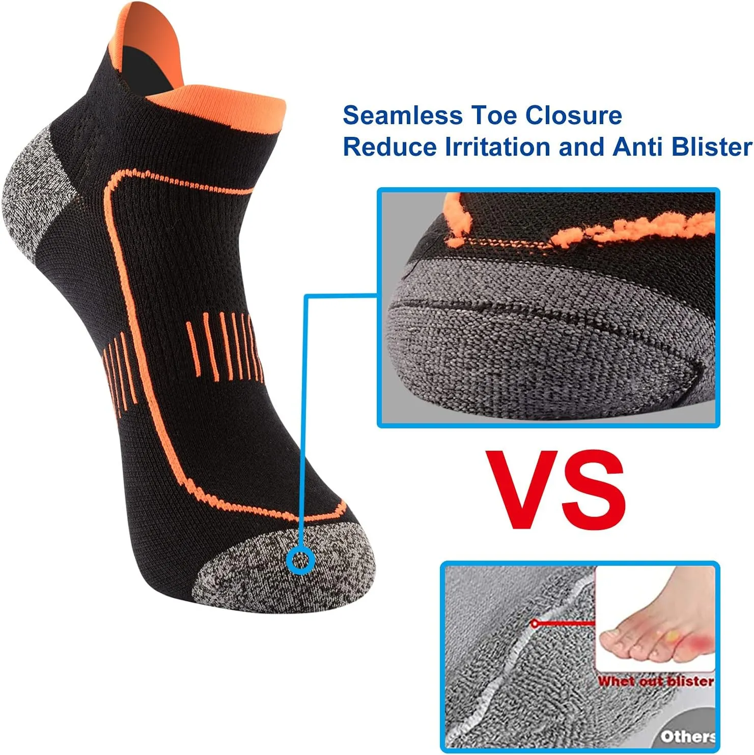 Men's Anti Sweat Odor Control Quick Dry Cotton Athletic Low Cut Ankle Running Socks