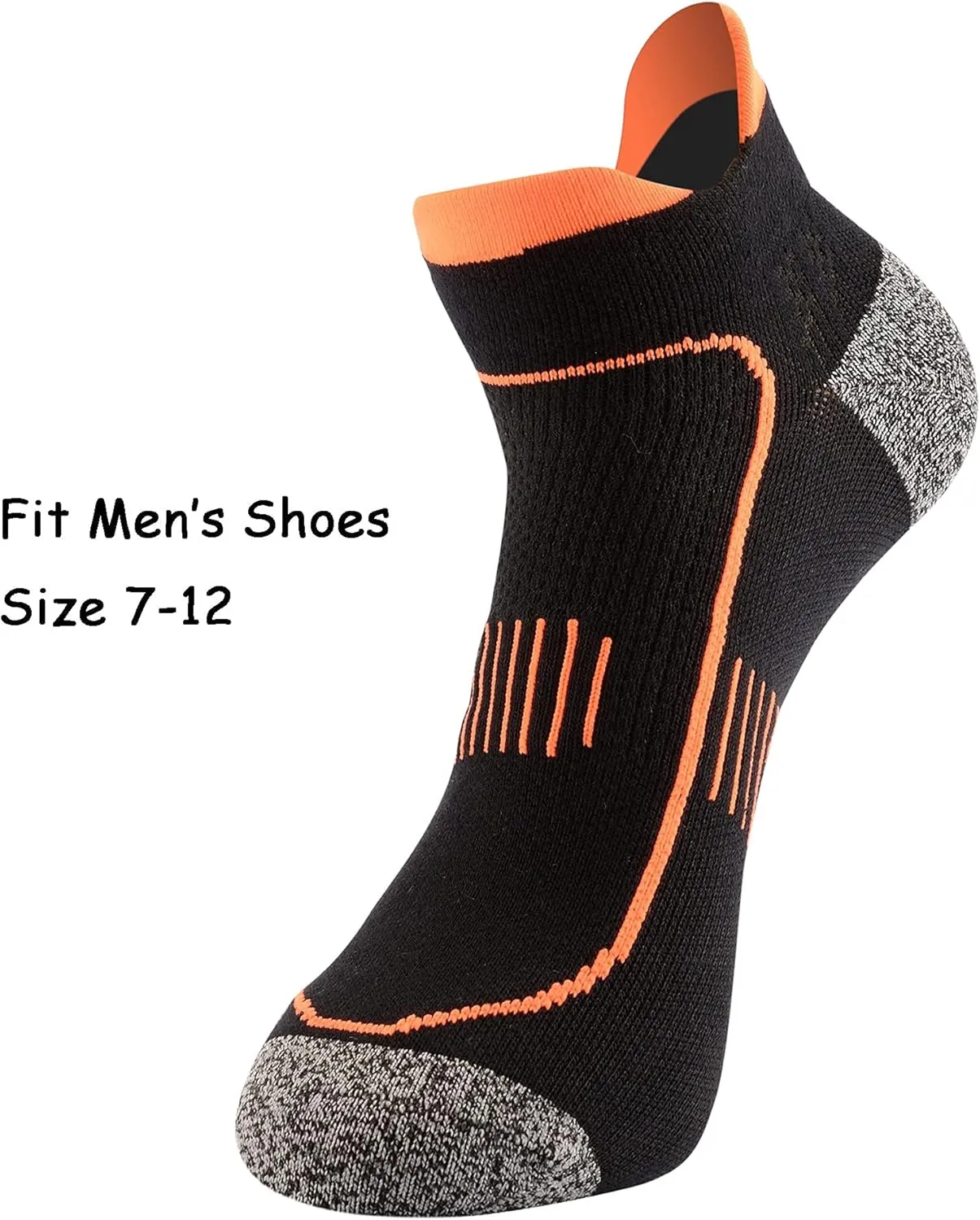 Men's Anti Sweat Odor Control Quick Dry Cotton Athletic Low Cut Ankle Running Socks