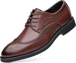 Mens Brogues Classic Oxfords Dress Shoes Formal Business Comfy Breathable Brogues Derby Lace Up Shoes for Men
