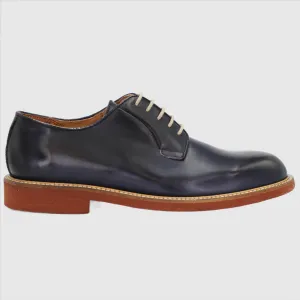 Men's Derby Lace-Up in Calf Leather Blue (GRU1019D)