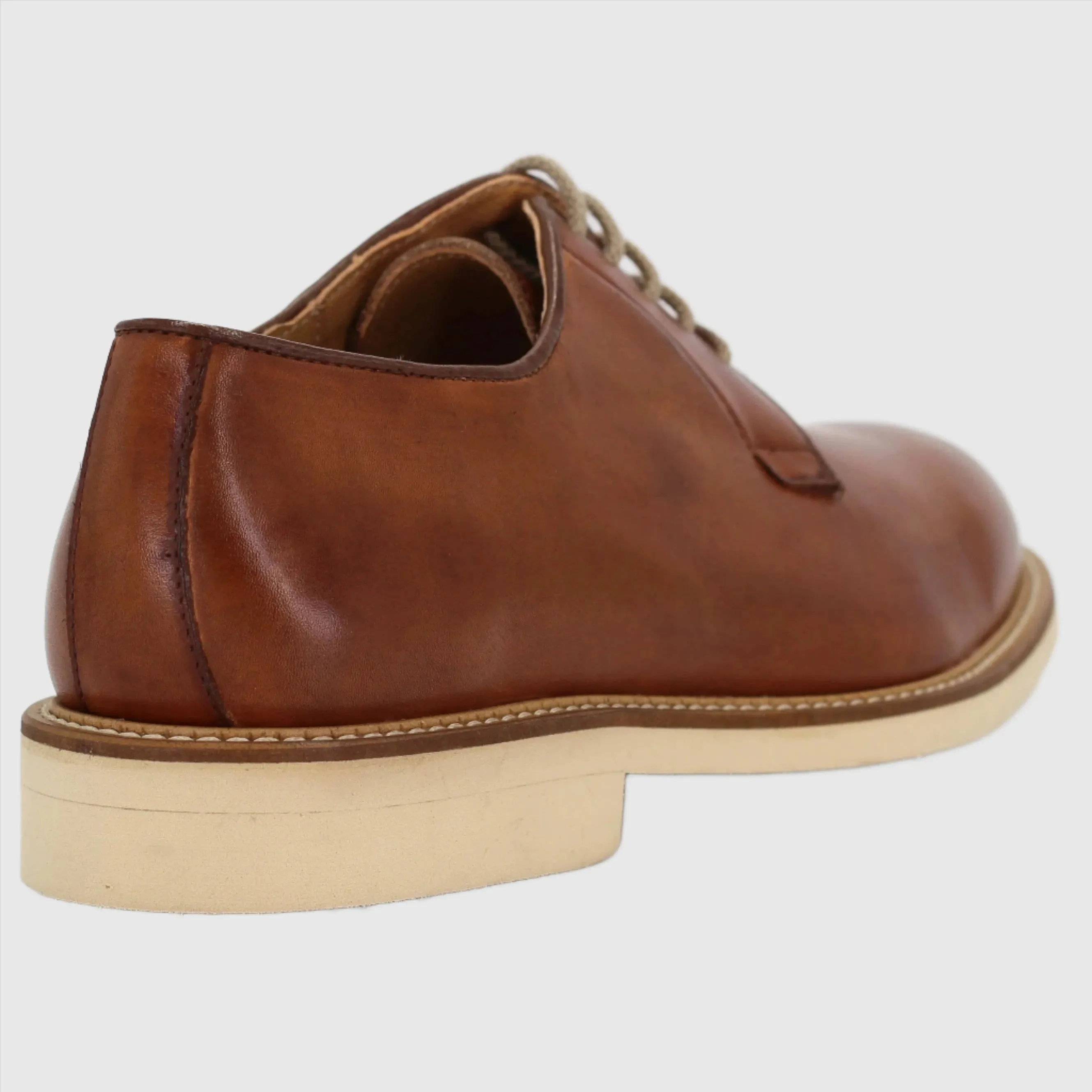 Men's Derby Lace-Up in Calf Leather Cuoio (GRU1019D)
