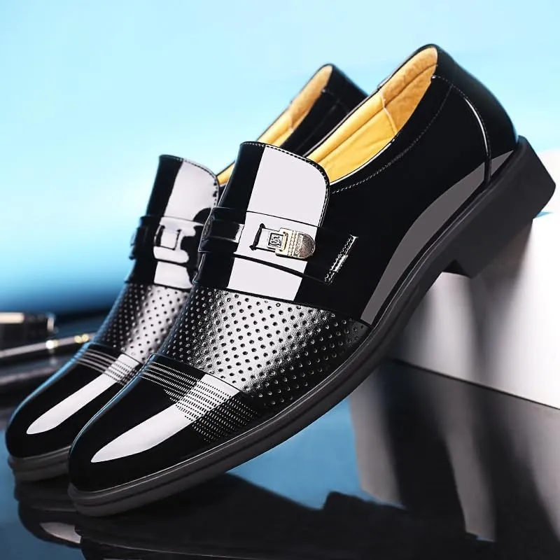 Men's Dressy Suit Tuxedo Metal Shoelaces Weeding Prom Mesh Derby Shoes Casual Work Office Comfortable Business Shoes