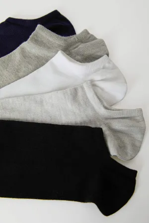 Men's Invisible 5 Pcs Cotton Sneaker Socks