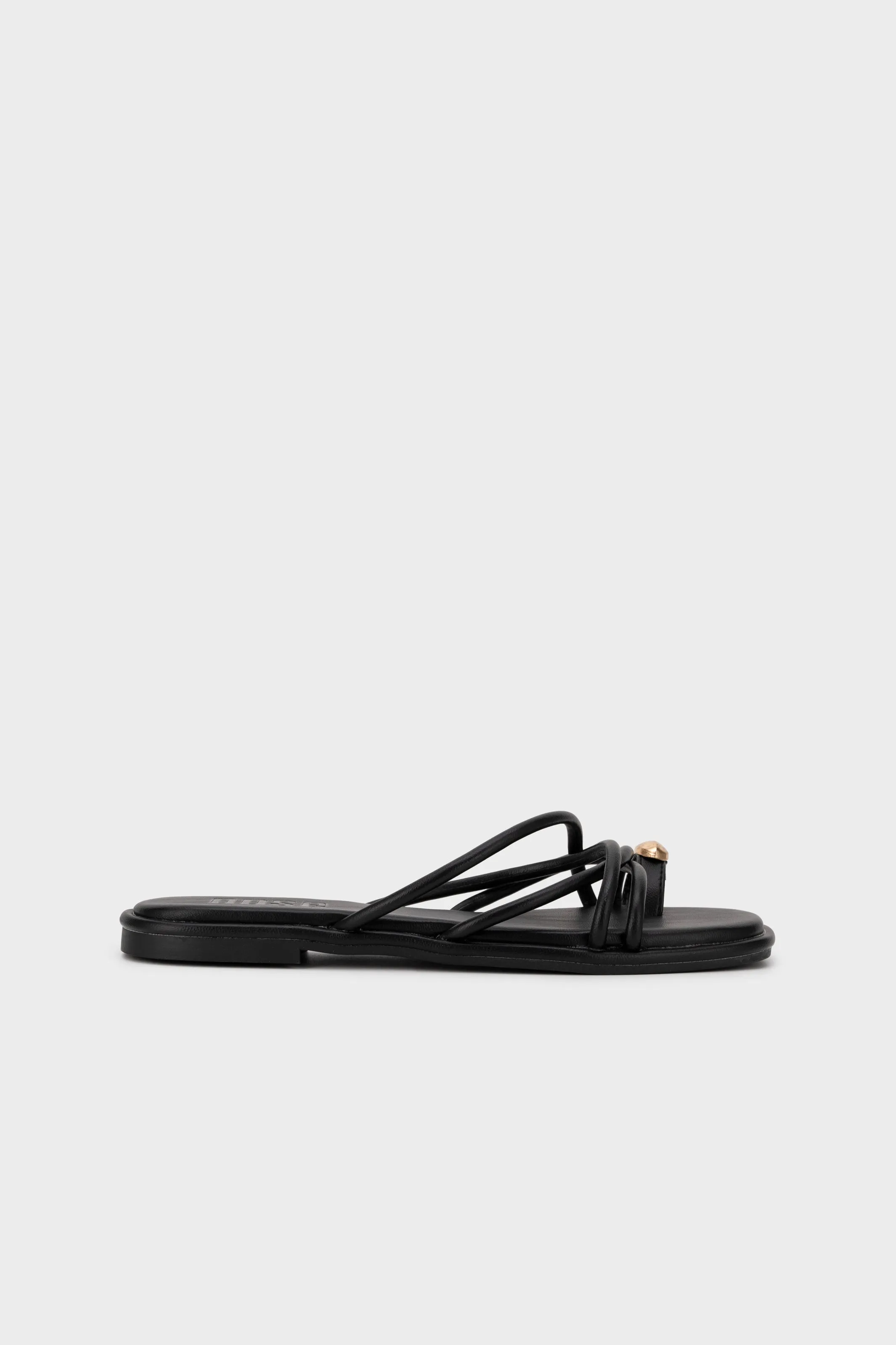 METAL BUCKLE WITH STRAPPY FLAT THONG
