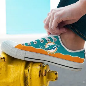 miami dolphins mens low cut sneakers cut