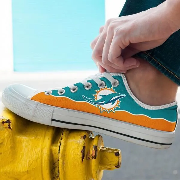 miami dolphins mens low cut sneakers cut