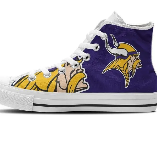 minnesota vikings ladies high top sneakers
