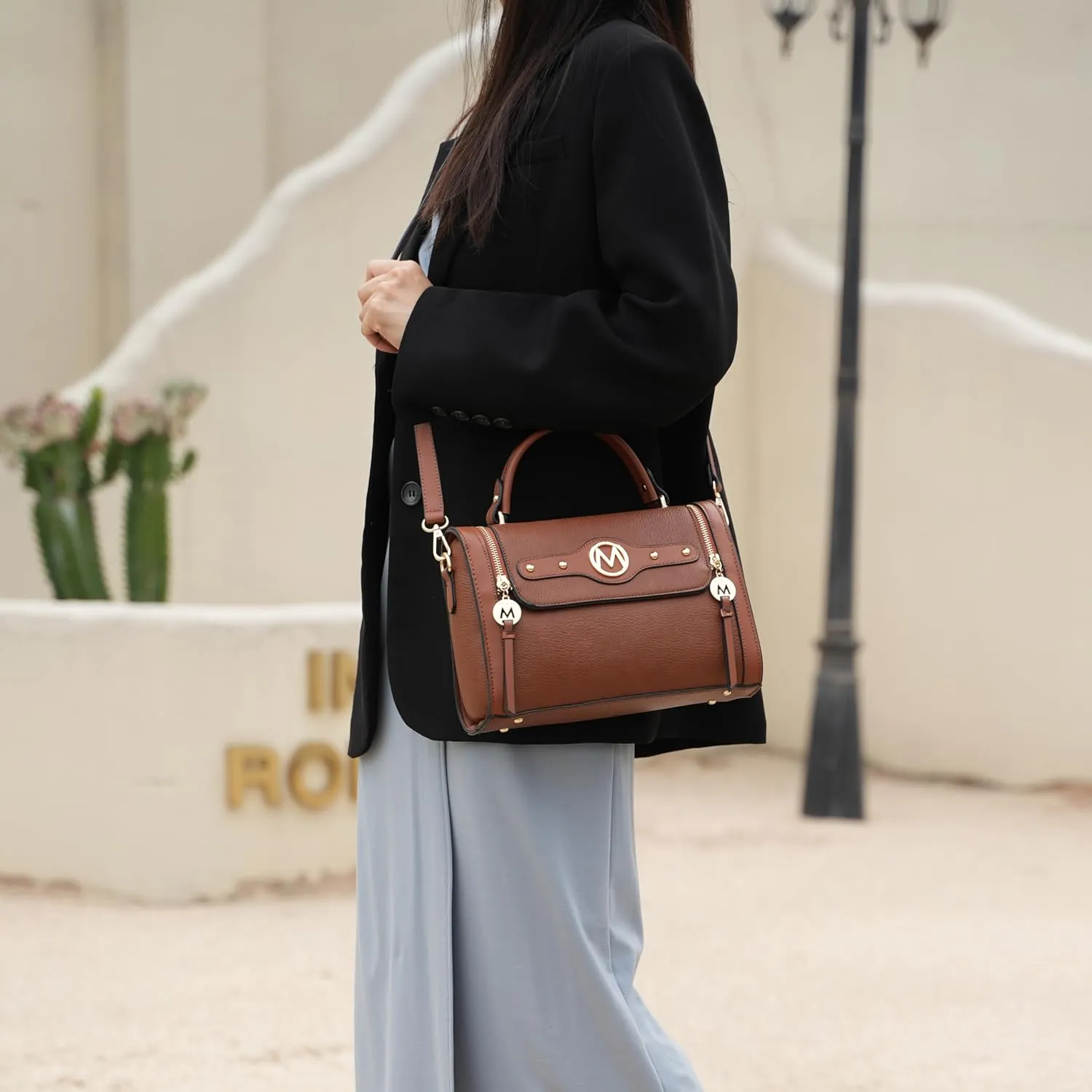 MKF Collection Crossbody Bag for Women, Vegan Leather Designer Shoulder Bag Purse Handbag By Mia K