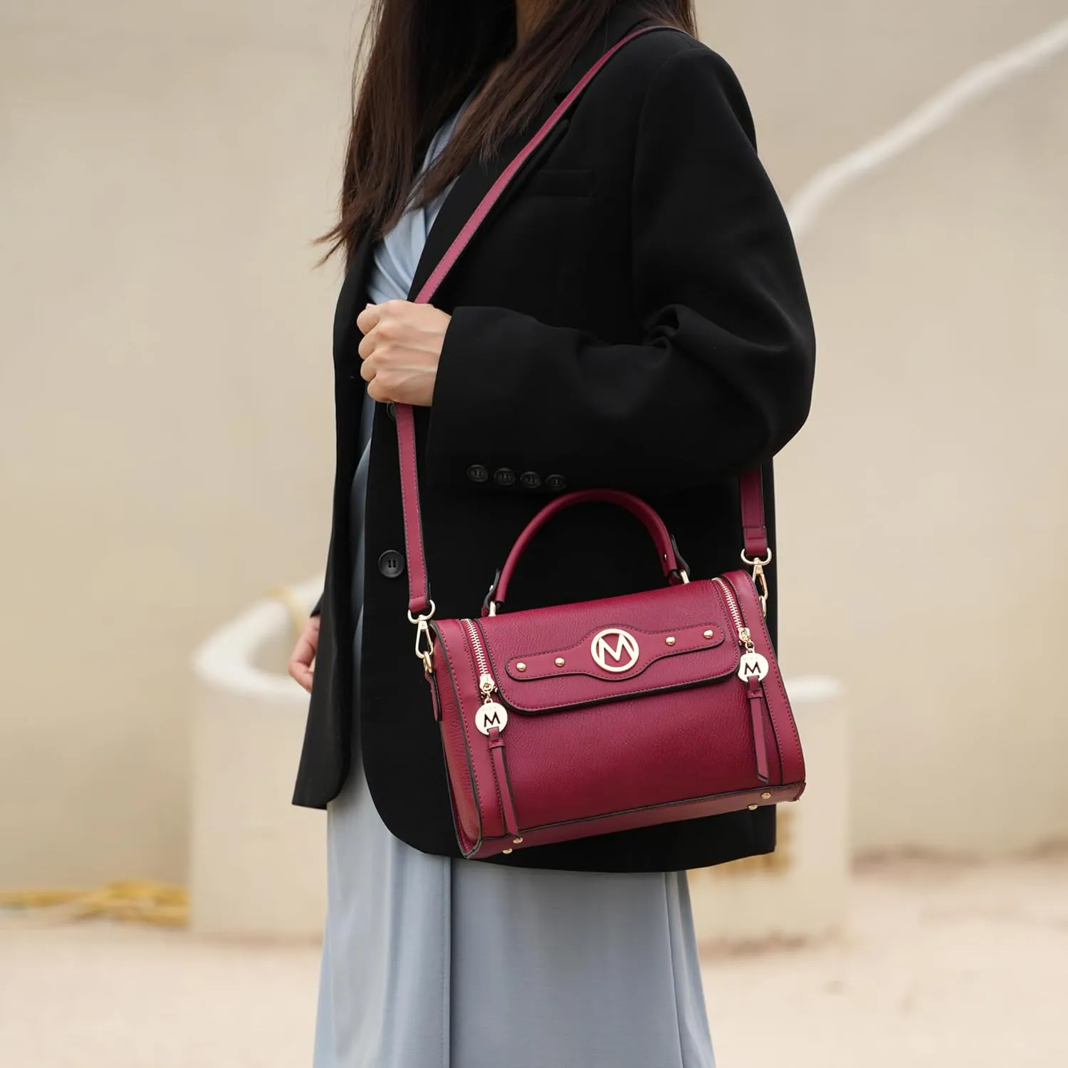 MKF Collection Crossbody Bag for Women, Vegan Leather Designer Shoulder Bag Purse Handbag By Mia K