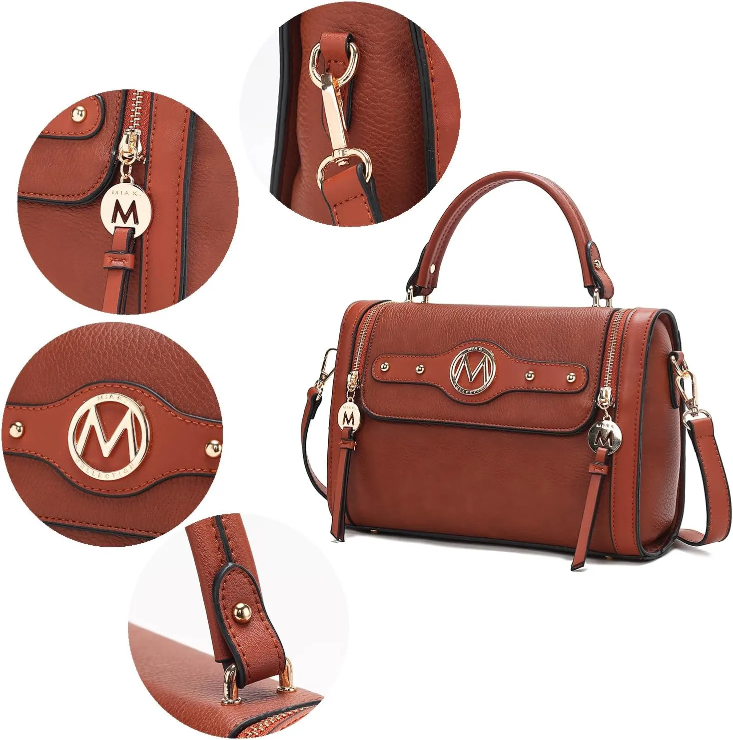 MKF Collection Crossbody Bag for Women, Vegan Leather Designer Shoulder Bag Purse Handbag By Mia K