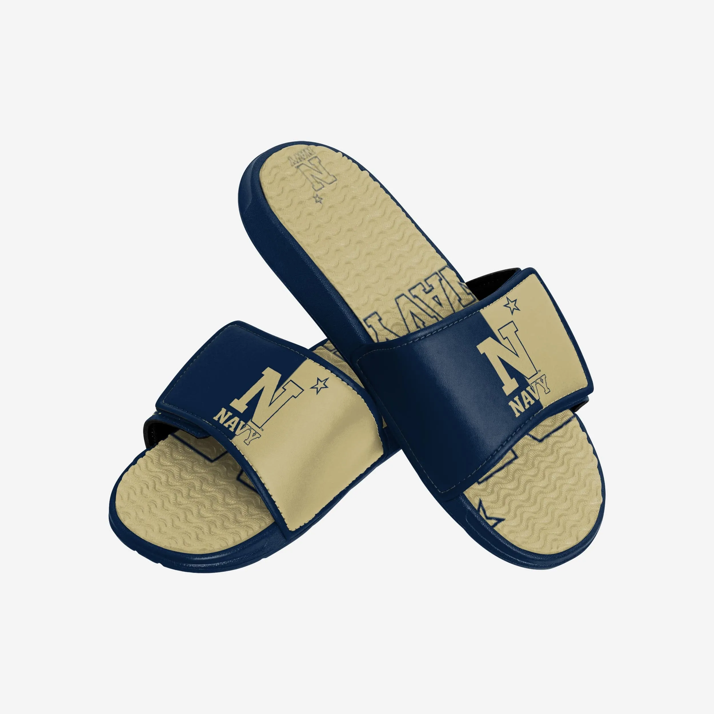 Navy Midshipmen Colorblock Big Logo Gel Slide