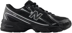 New Balance 740 Big Kids Shoes (Black Silver Metallic, 4.5)