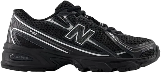New Balance 740 Big Kids Shoes (Black Silver Metallic, 4.5)