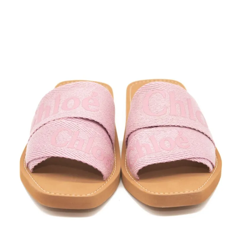 NEW Chloe Woody Logo Slide Sandal (Women) EU 38 Pink