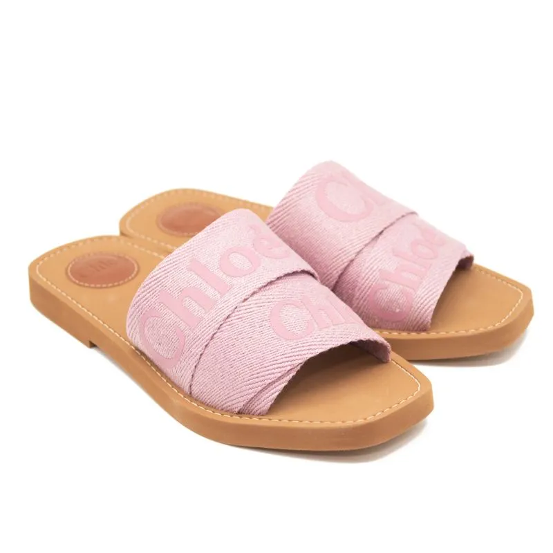 NEW Chloe Woody Logo Slide Sandal (Women) EU 38 Pink