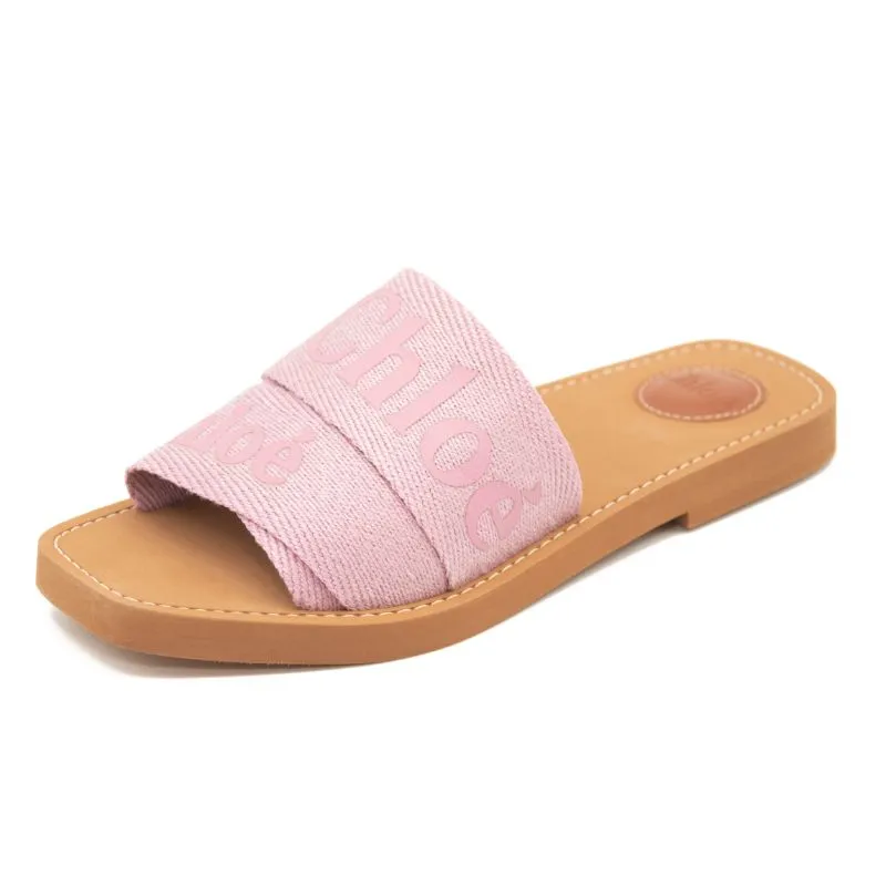 NEW Chloe Woody Logo Slide Sandal (Women) EU 38 Pink