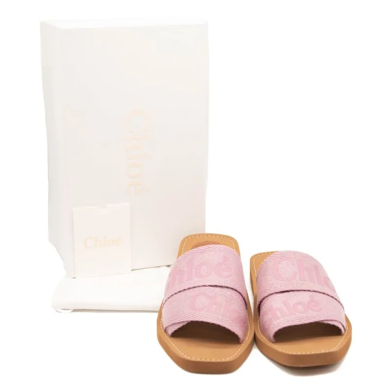 NEW Chloe Woody Logo Slide Sandal (Women) EU 38 Pink