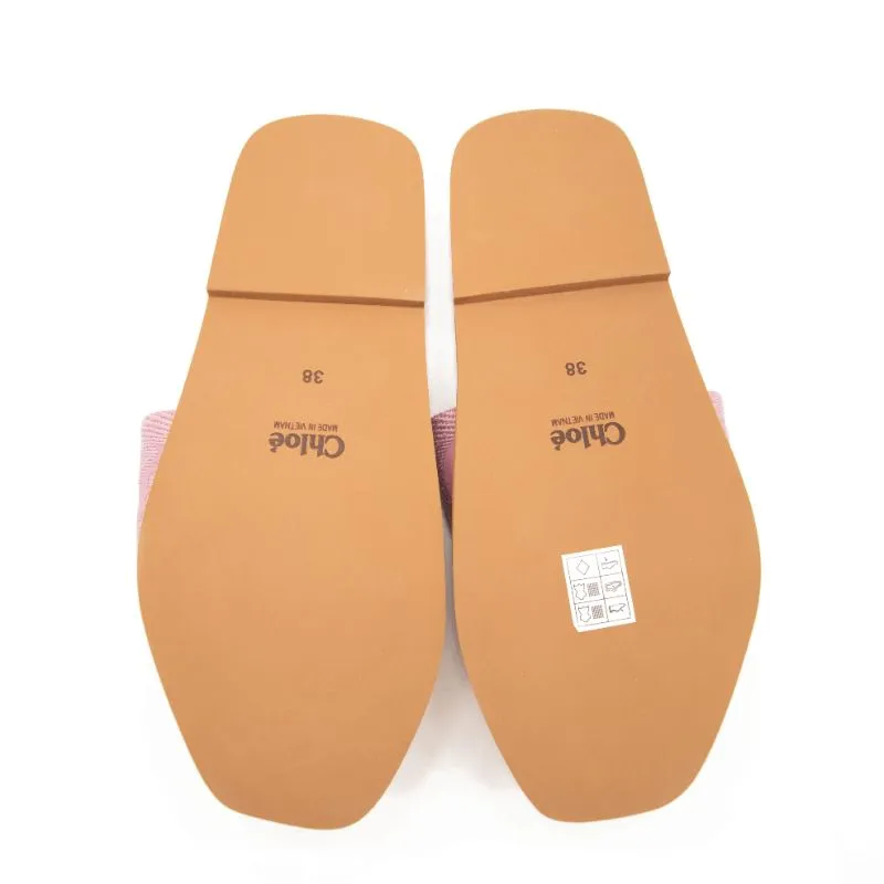 NEW Chloe Woody Logo Slide Sandal (Women) EU 38 Pink