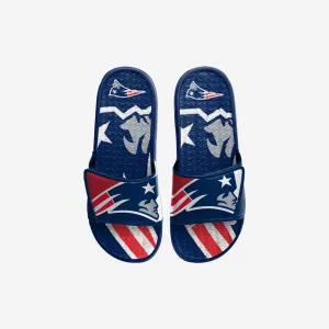 New England Patriots Youth Colorblock Big Logo Gel Slide