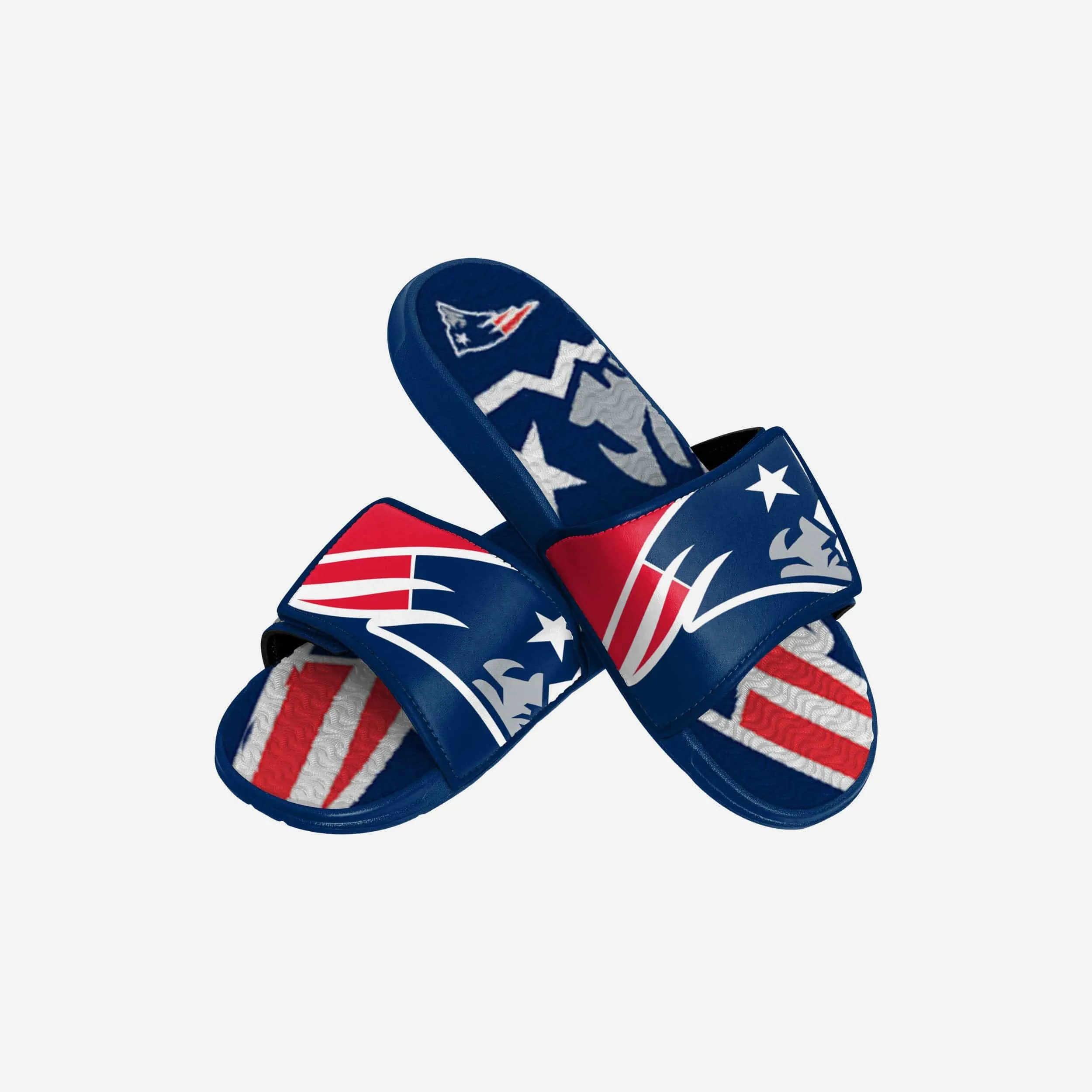 New England Patriots Youth Colorblock Big Logo Gel Slide