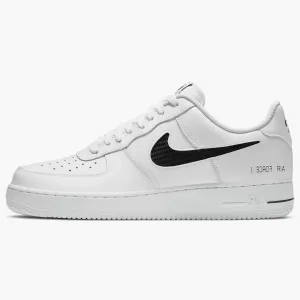 Nike Air Force 1 Low Cut Out Swoosh White Black