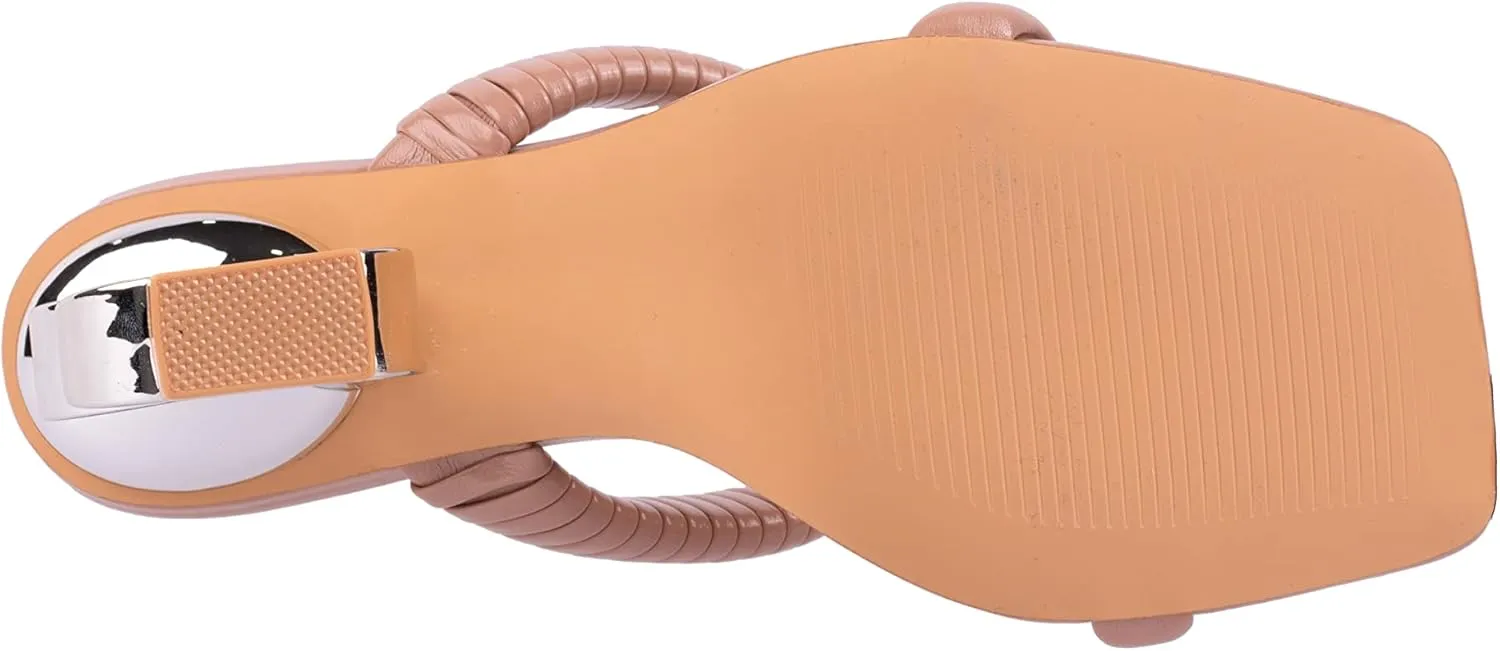 Ninety Union Raddle Metallic Heel Pleaded Two Band Slide