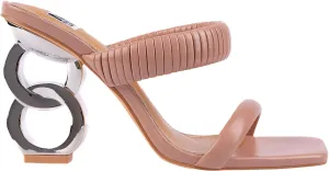 Ninety Union Raddle Metallic Heel Pleaded Two Band Slide