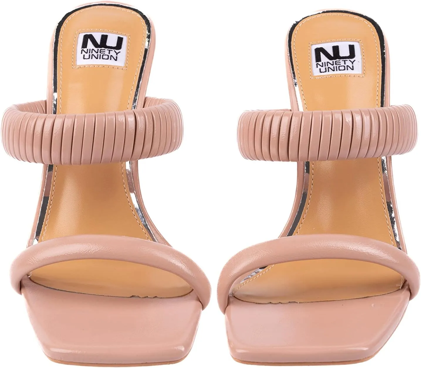 Ninety Union Raddle Metallic Heel Pleaded Two Band Slide
