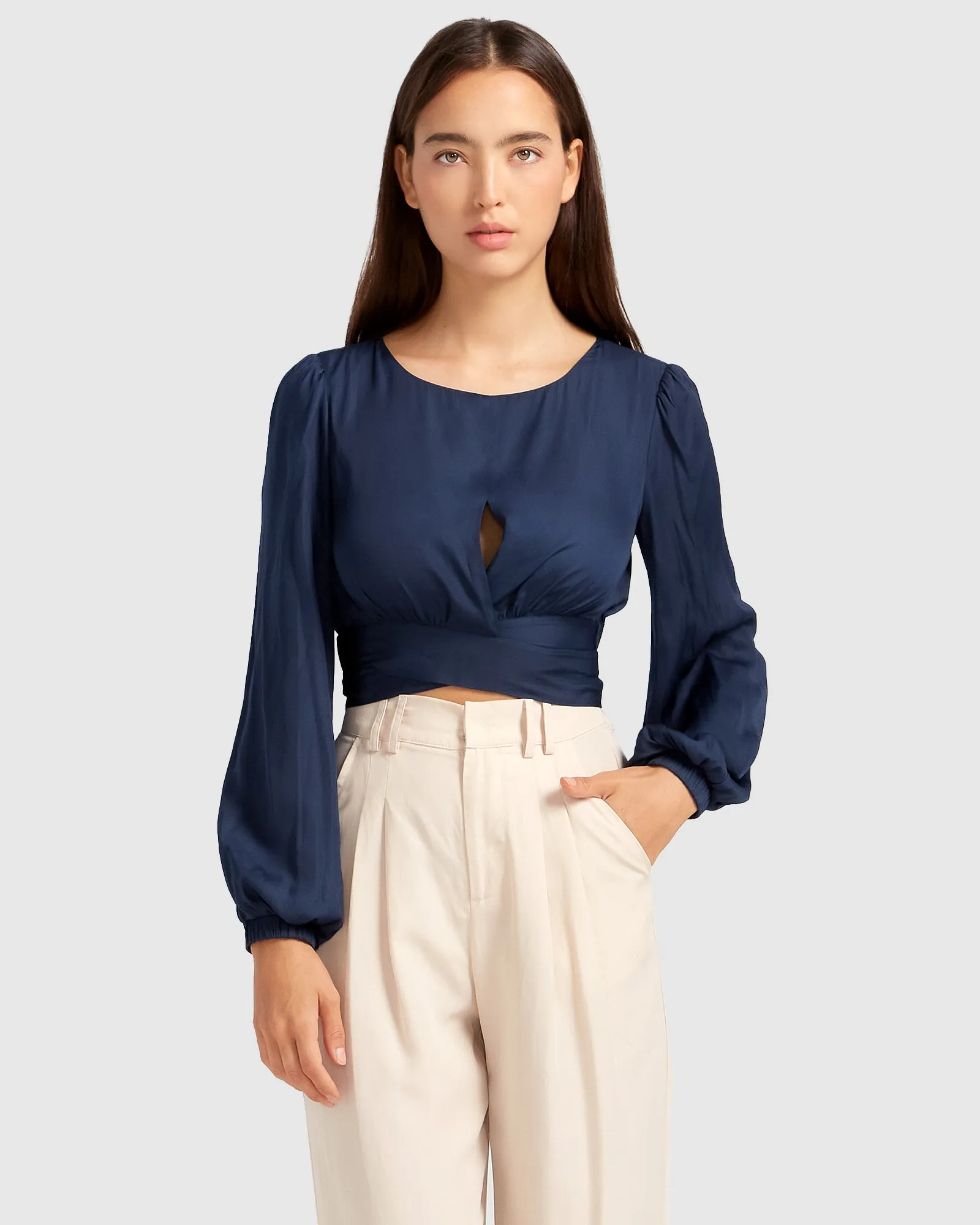 No Way Home Cropped Top - Navy FINAL SALE
