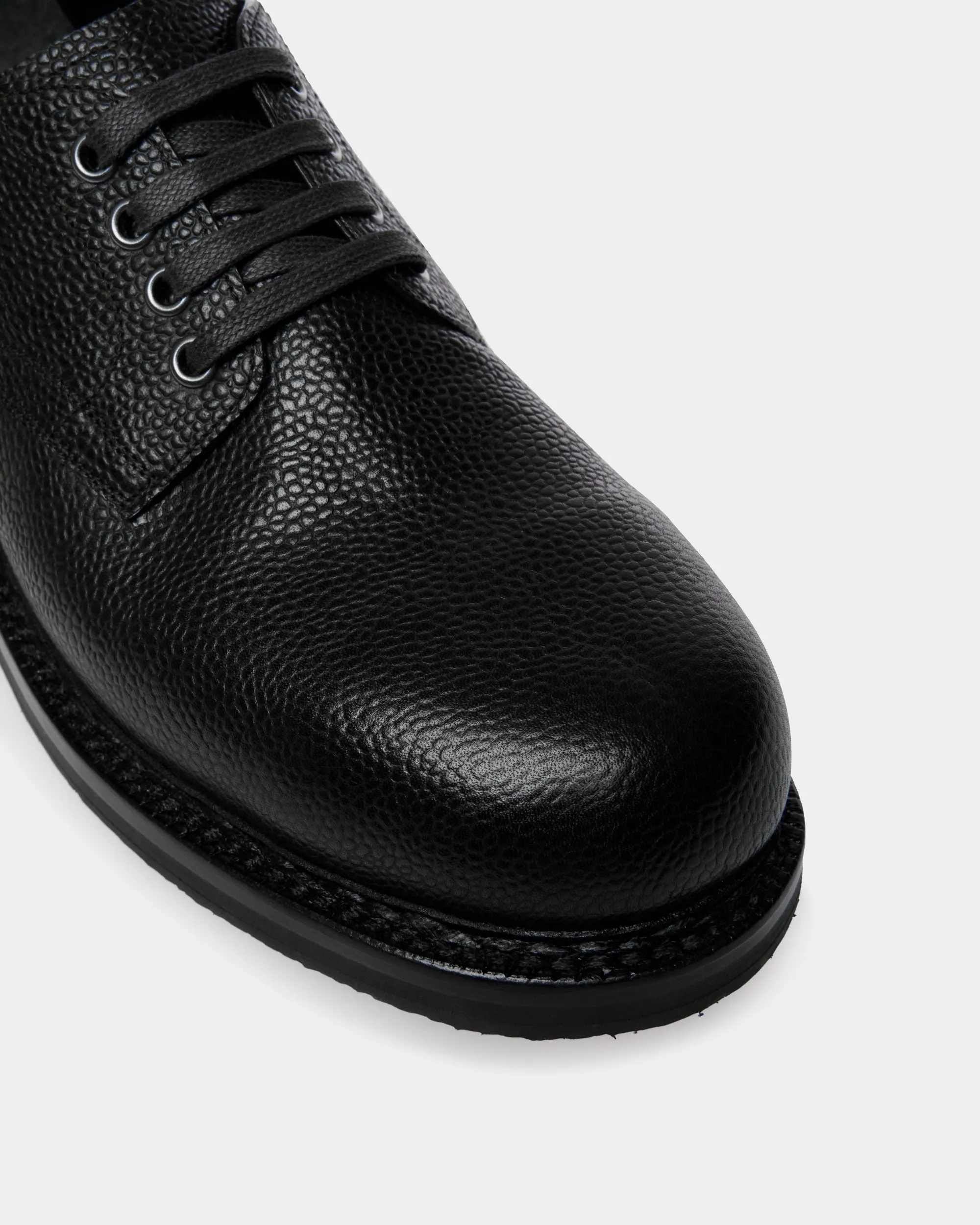Norwelt Derby In Black Grained Leather