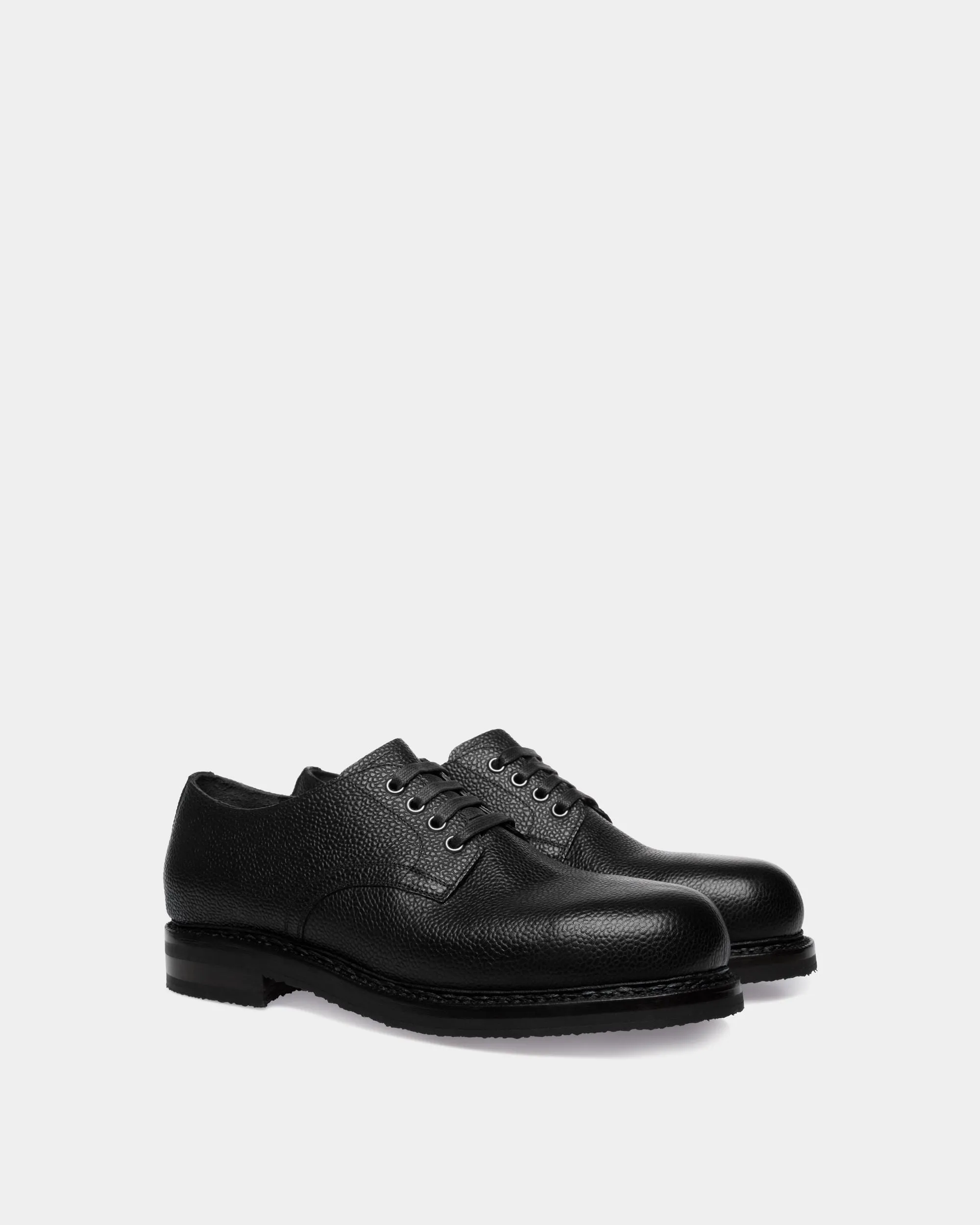 Norwelt Derby In Black Grained Leather