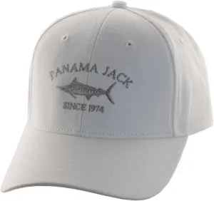 Panama Jack Since 1974 Marlin Baseball Sun Hat Cap, 3" Brim Bill, Adjustable Tuck Strap w/Slide Closure