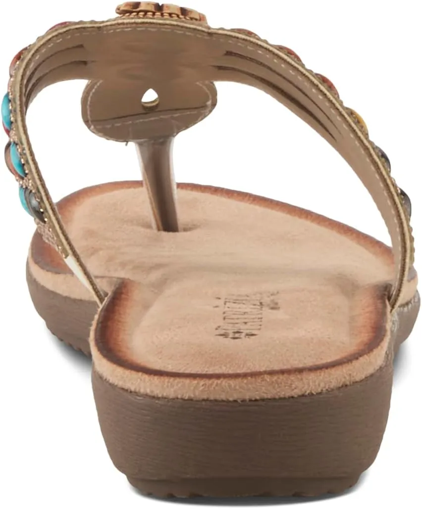PATRIZIA Women's PINA Slide Sandals - Beaded and Crystal Embellishments, Faux Suede Padded Footbed, Summer-Ready Design