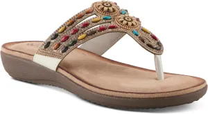 PATRIZIA Women's PINA Slide Sandals - Beaded and Crystal Embellishments, Faux Suede Padded Footbed, Summer-Ready Design