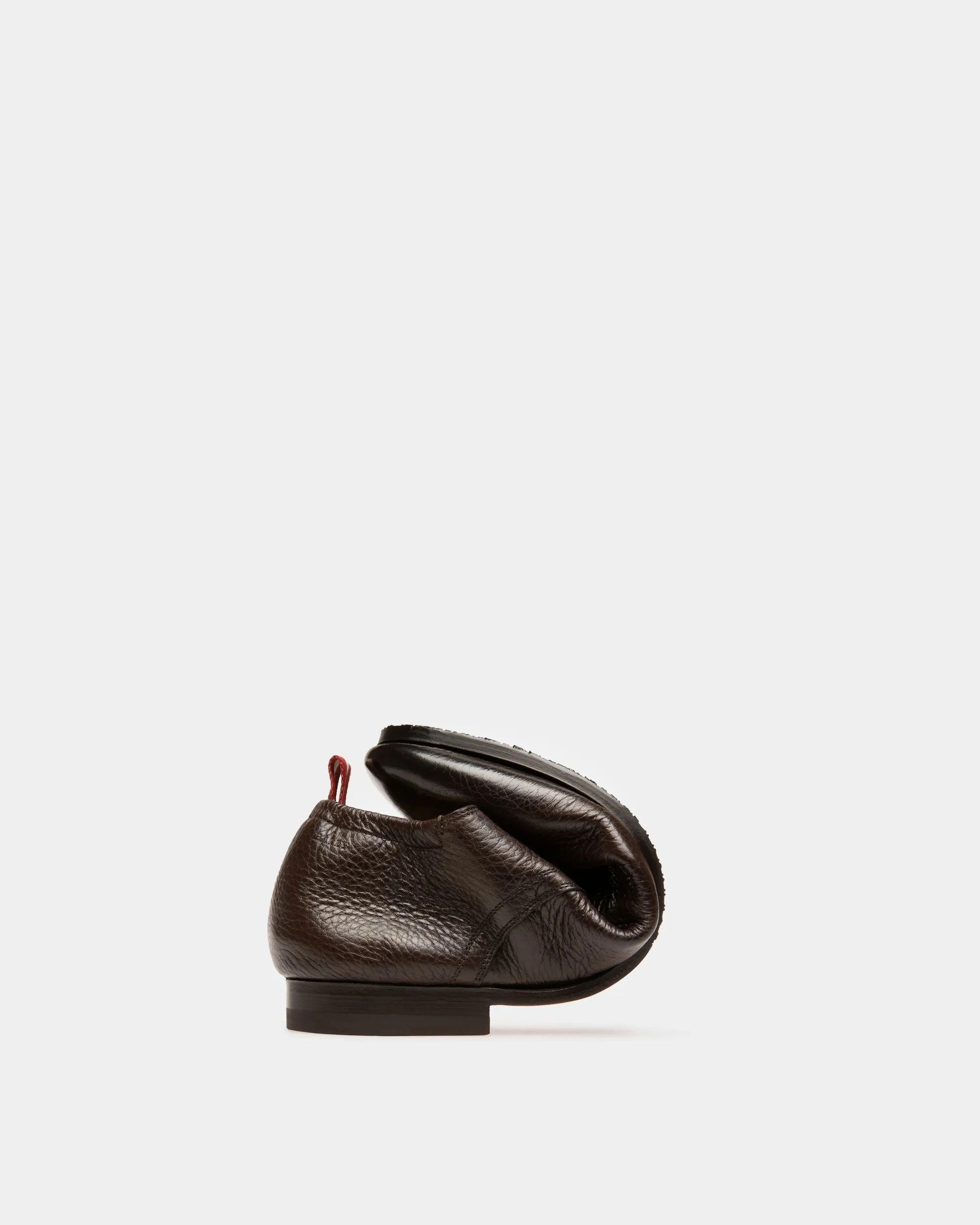 Plizard Leather Derby Shoes In Brown