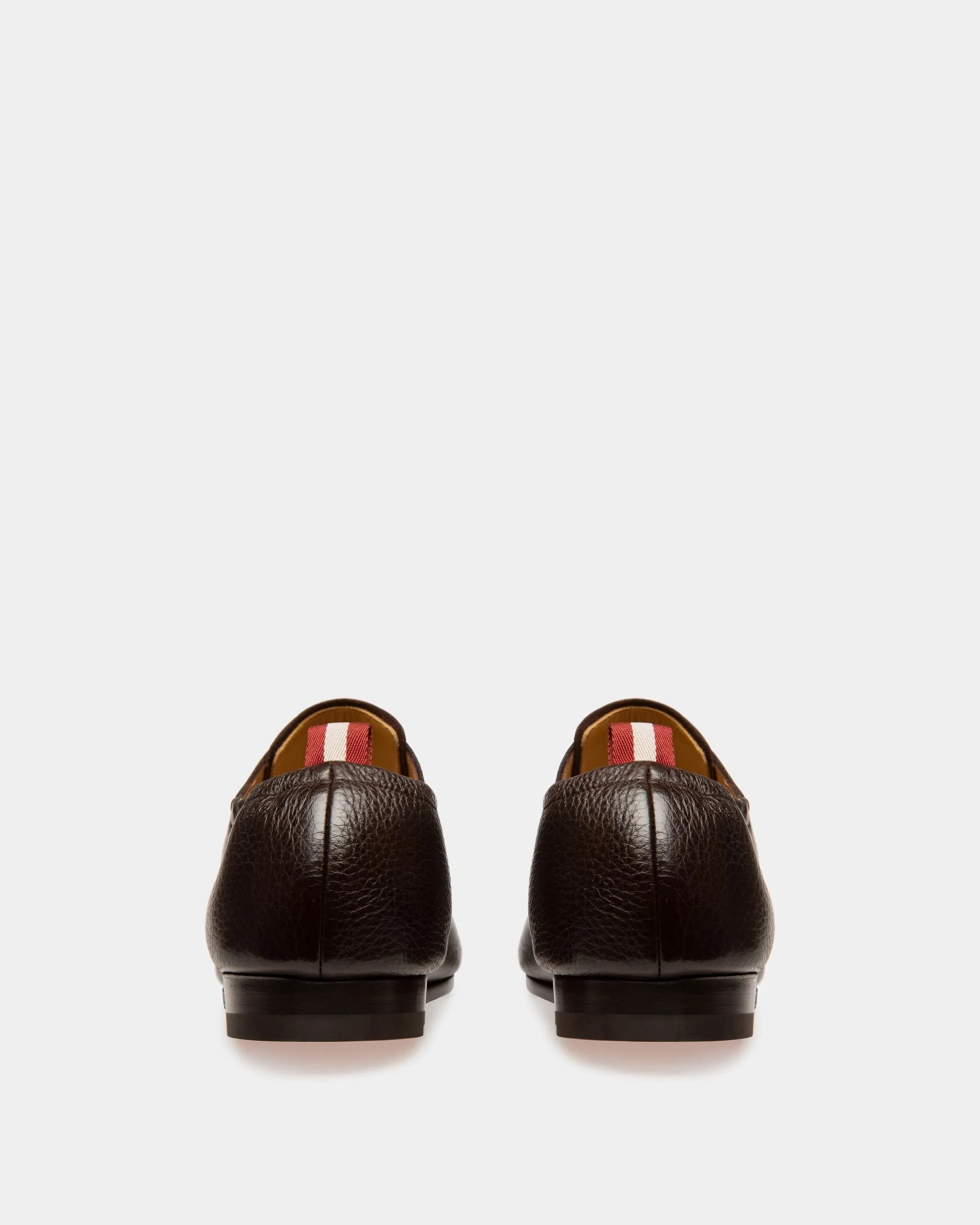 Plizard Leather Derby Shoes In Brown