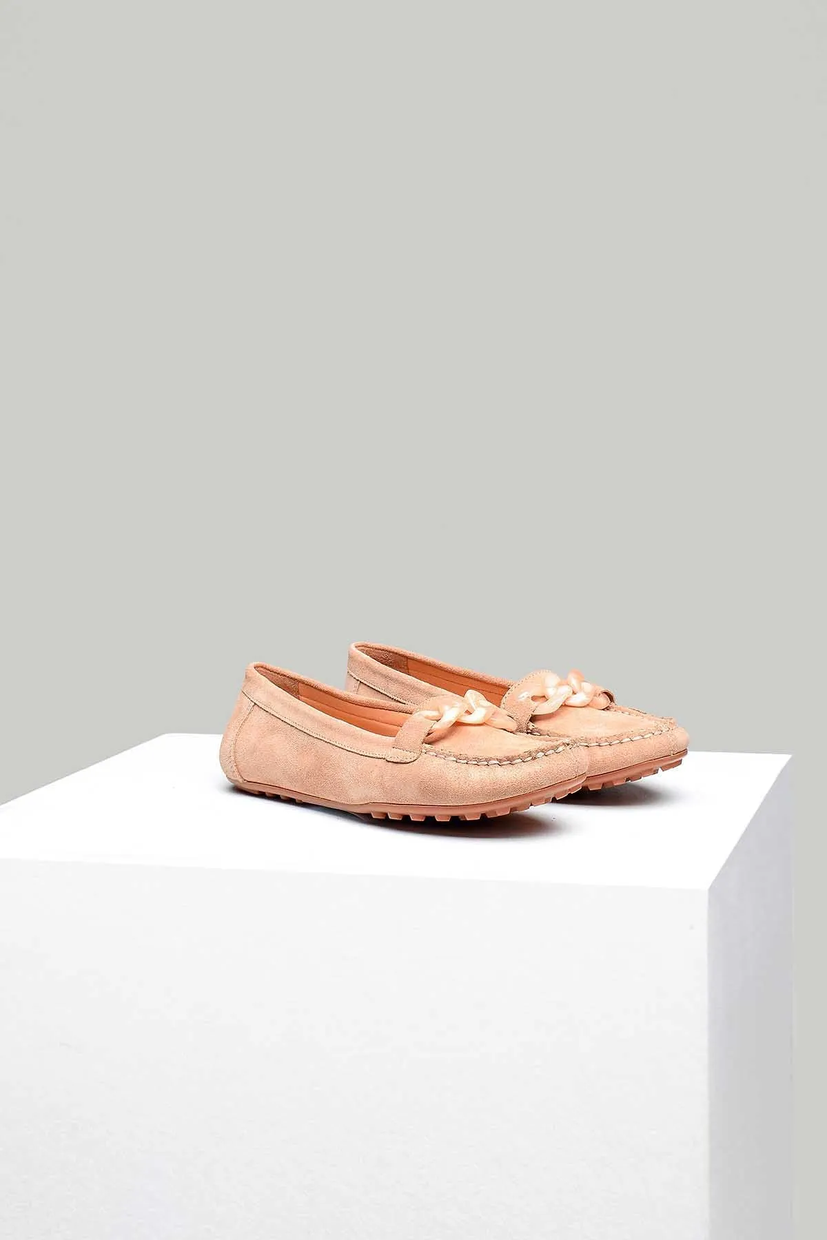 Pudra Kadın Süet Loafer