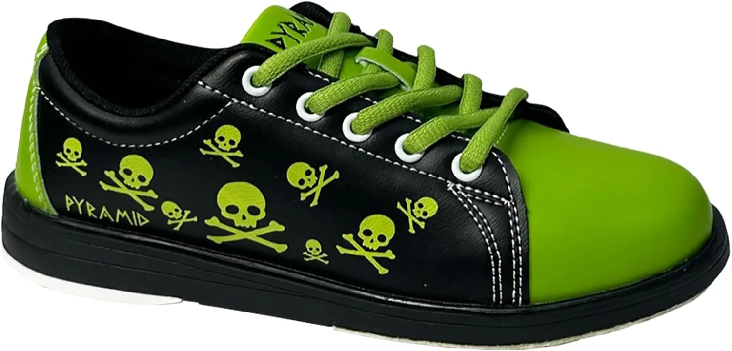 Pyramid Youth Skull Black/Green Bowling Shoes - Universal Slide Soles