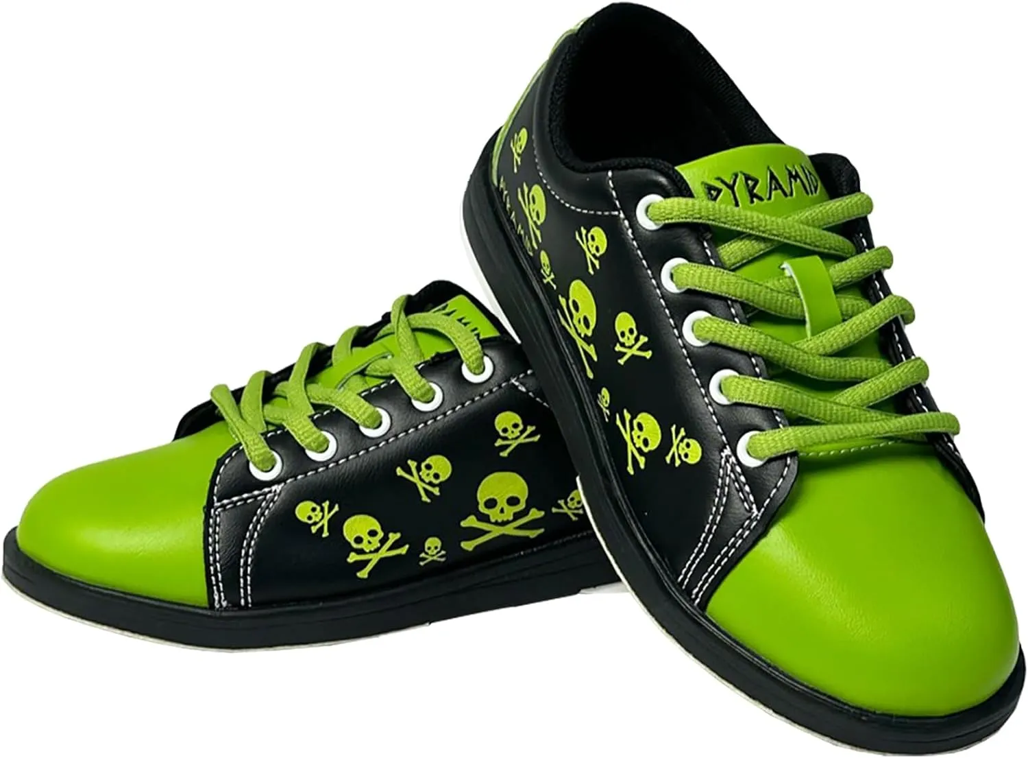 Pyramid Youth Skull Black/Green Bowling Shoes - Universal Slide Soles