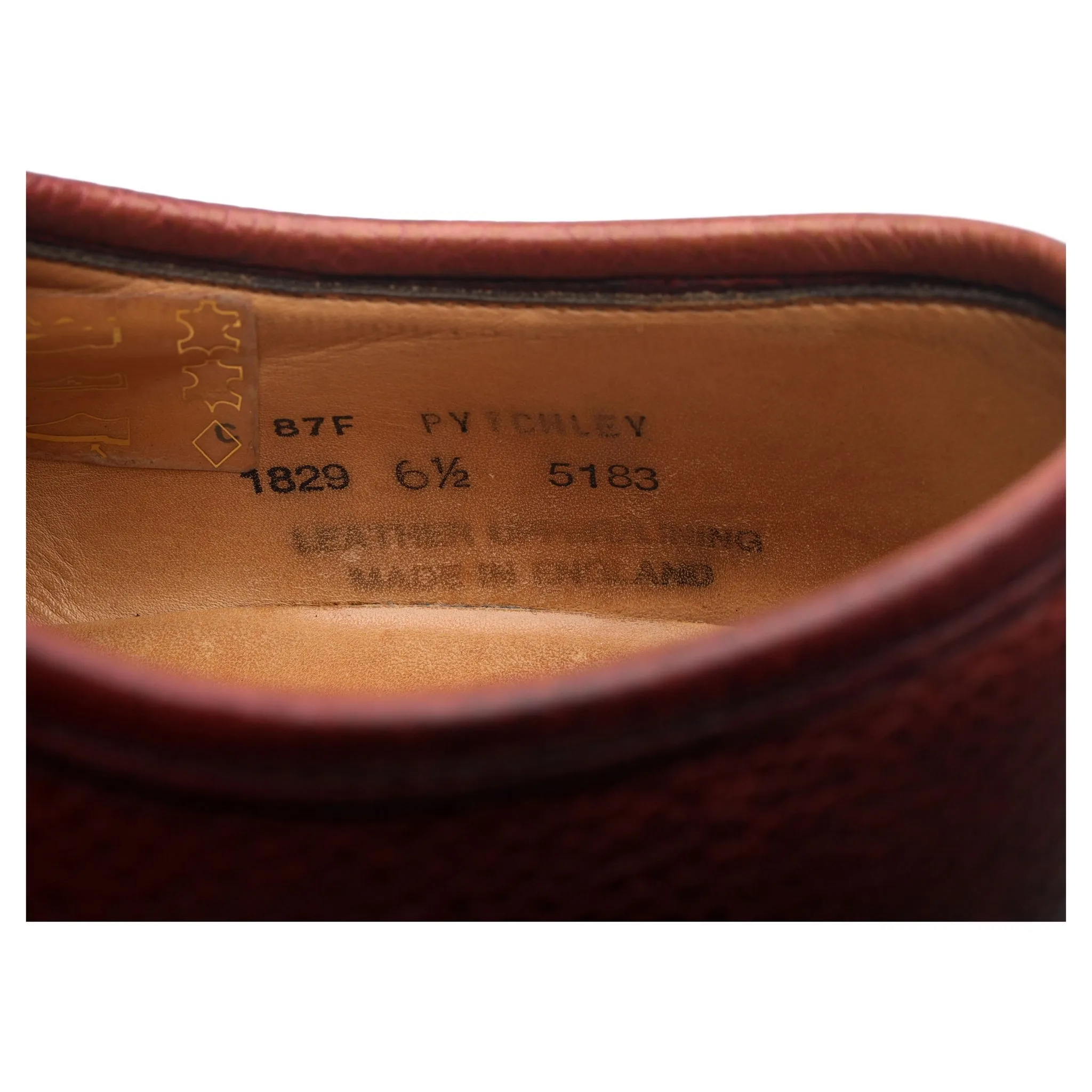 'Pytchley' Burgundy Leather Derby UK 6.5 F