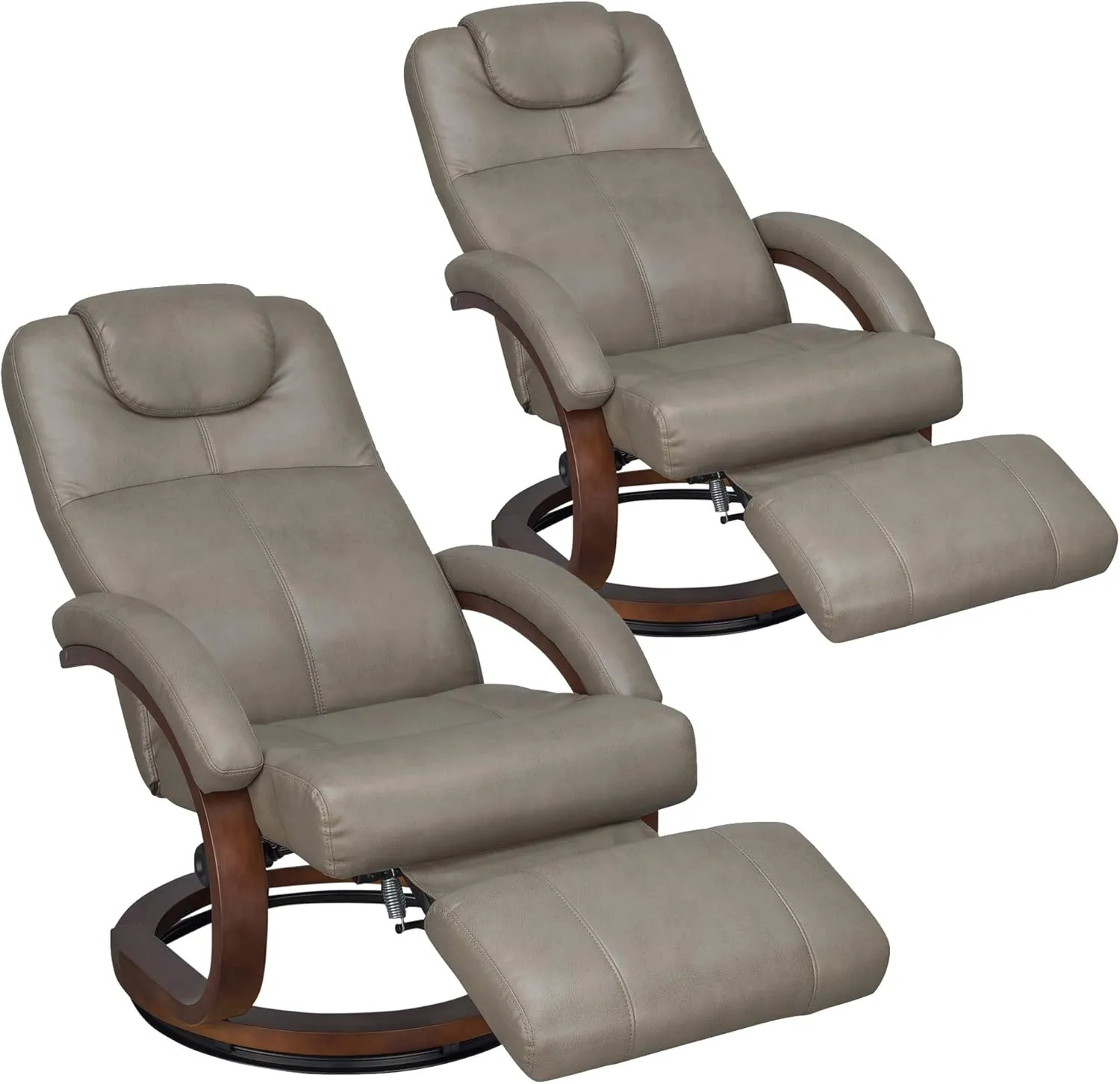RecPro Charles 28" RV Euro Chair Recliner Modern Design RV Furniture RV Recliner (2 Chairs, Putty)
