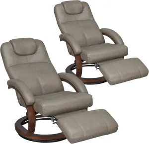 RecPro Charles 28" RV Euro Chair Recliner Modern Design RV Furniture RV Recliner (2 Chairs, Putty)
