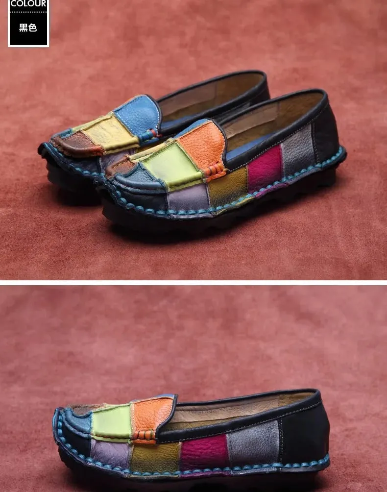 Retro Loafer for Women- Black Yellow