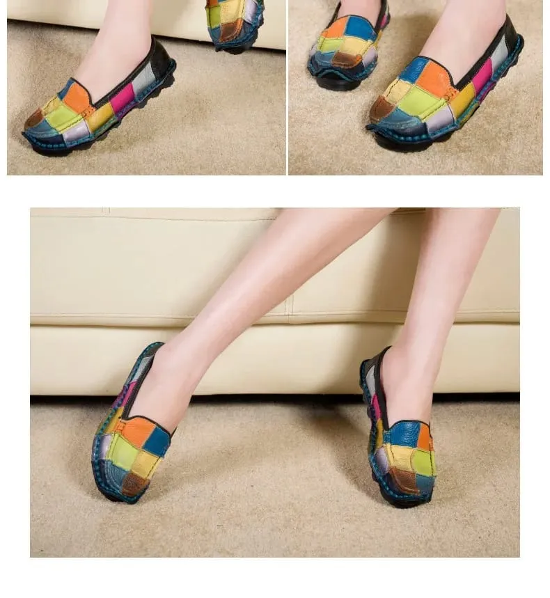 Retro Loafer for Women- Black Yellow